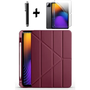 TEKNETSTORE Xiaomi Pad 7 Pro / Pad 7 Uyumlu Kılıf Kalem Bölmeli Standlı Kılıf + Ekran Koruyucu + Kalem 3'lü Set
