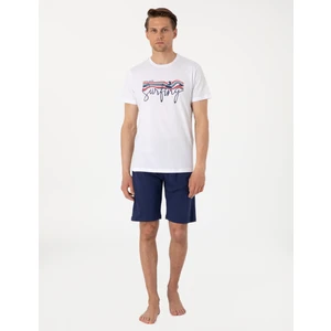 Pierre Cardin Erkek Beyaz Kısakol Şortlu Pijama Takımı 50314387-600