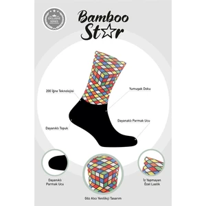 Rubik Küp - Zeka Kübü Illüstrasyon Çorap Dijital Baskılı Soket Çorap - Unisex