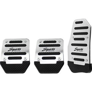 Araba Kaymaz Alüminyum Alaşımlı Pedal Pedleri, Manuel Gaz Pedalı Fren Pedalı Kapağı Evrensel Yedek Aksesuarlar, Gümüş 3 Adet (Yurt Dışından)