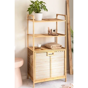 Bambu Xl Kirli Sepetli 3 Raflı Çok Amaçlı Banyo Düzenleyici Çamaşır Sepeti Organizer DB-0011