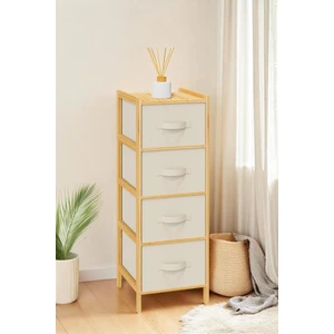 Bambu 4 Çekmeceli Dolap Organizer Çok Amaçlı Düzenleyici Şifonyer DB-0014