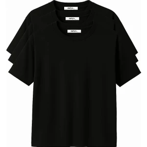 Erkek 3’lü Basic Regular Fit Bisiklet Yaka Tişört Seti