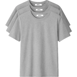 Erkek 3’lü Basic Regular Fit Bisiklet Yaka Tişört Seti