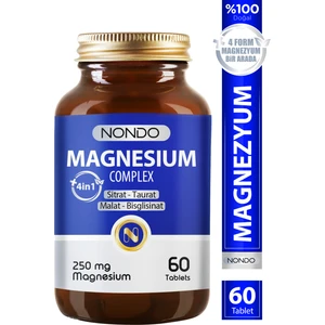 Magnezyum Kompleks 60 Tablet 250    mg 4 Form, Sitrat, Taurat, Malat, Bisglisinat, B6 Vitamini,
