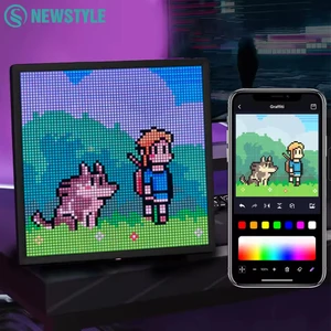 App Kontrollü Wifi Animasyonlu 32X32 Piksel LED Ekran Resim Çerçevesi-Abone Sayacı 