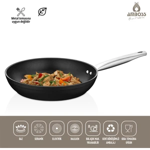 Dark Granit Tava Yanmaz Yapışmaz Titanyum Kaplama 28 cm