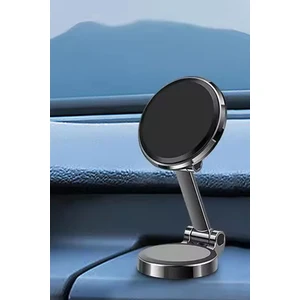 Katlanabilir Mıknatıslı Çinko Araç Içi Telefon Tutucu Torpido Üstü Yapışkanlı 360 Döner Taban Siyah