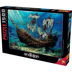 1500 Parça Puzzle – Batık Gemi Desenli, Orta Zorluk Seviyesi, Parlama Önleyici Dayanıklı Mukavva