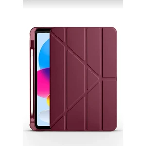 M.TK Moveteck Mi Pad 7/7 Pro 11.2 Inç Uyumlu Kılıf Kalem Bölmeli Üçgen Katlanır Standlı Yumuşak Ön Arka Kapaklı Silikon