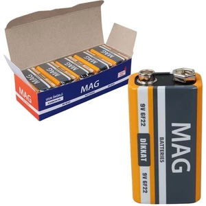 Mag Batteries Mg-9 Çinko Karbon 9 Volt Pil (10'lu Paket)