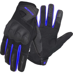Motosiklet Yazlık Eldiven Darbe Emici Koruma Fileli Mesh Kumaş Tel Dokunmatik Motor Eldiveni Blue