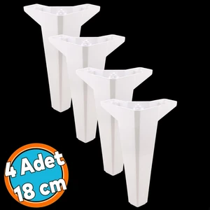 Mobilya Kanepe Sehpa Tv Ünitesi Koltuk Ayağı 18 cm Beyaz Baza Ayak 4 Adet