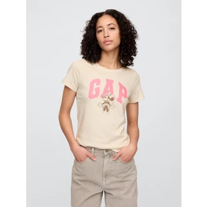 Kadın Bej Disney Minnie Mouse Gap Logo T-Shirt