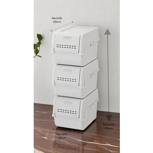 Mt-40 S-Box 8 Litre 3'lü Çok Amaçlı Organizer Düzenleyici Gri ( 3*8litre )