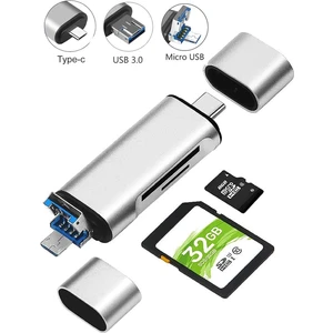 3142 Type C USB Otg Kart Okuyucu Micro Sd Card Reader Çevirici Dönüştürücü Adaptör