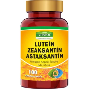Lutein 15 Mg Astaxanthin (Astaksantin) Zeaksantin 100 Yumuşak Kapsül