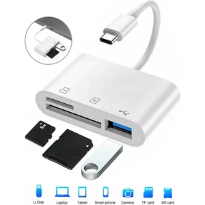 3132 Type-C USB Otg Tf Sd Micro Kart Okuyucu Card Çevirici Dönüştürücü Adaptör