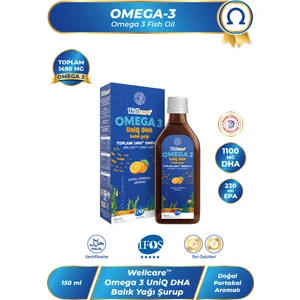Omega 3 Fish Oil Doğal Portakal Aromalı Balık Yağı 150 ML