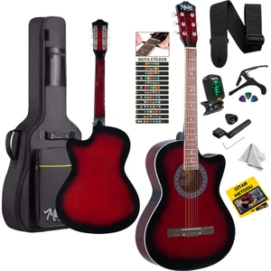 XC-120RD Kaliteli Akustik Gitar Gül Klavye Sap Ayarlı 4/4 Full set