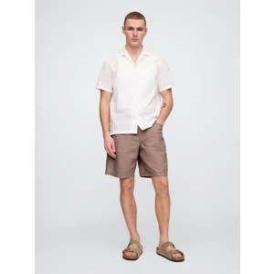 Erkek Kahverengi Keten Şort