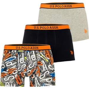 U.S. Polo Assn. Erkek, Lisanslı, Uspa, Özel Üretim, Renkli, 3'lü Boxer Set