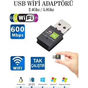 3123 USB Wifi Adaptörü 600MBPS USB Kablosuz Alıcı Dongle Ağ Kartı Masaüstü  Tak Çalıştır
