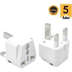 M006 Priz Dönüştürücü/5 Adet/kıbrıs-Hac Umre Prizi-G Plug Adapter-Seyahat Adaptörü