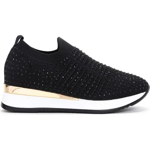 Zero Kadın Bej Kalın Tabanlı Taşlı Sneaker 25SFD43006F