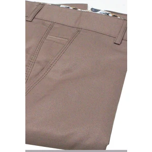 Erkek Koyu Kahverengi Armüllü Klasik Keten Pantolon