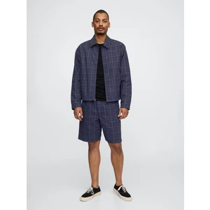 Erkek Lacivert Keten Şort