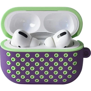 Airpods Pro 2 (2.nesil) Spor Delikli Kılıf - Lila-Yeşil Mrayd