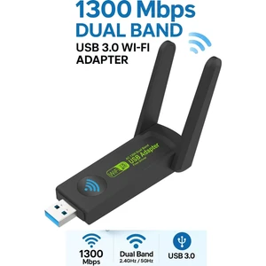 3125 1300 Mbps Dual Band USB 3.0 Adaptör Kablosuz Wifi Alıcı 2.4ghz 5ghz Tak Çalıştır