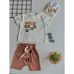 Erkek Bebek Wild Bear Baskılı Yazlık Şortlu Takım