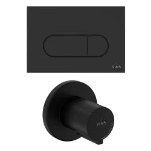 Vitra Root Round 800-2036 Kumanda Paneli ve Stop Valf Seti, Mat Siyah (740-2280, A41461GR)