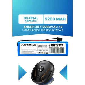 Anker Eufy Robovac X8 Hybrid Batarya (ORJİNAL KAPASİTE) 5200mah Pil Akıllı Robot Süpürge Batarya Değişimi