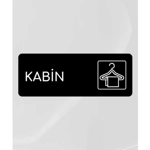 Kabin - Ofis Departman Kapı Isimliği, Yönlendirme Levhası 24X9 cm Siyah Renk