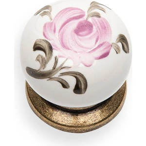 Esal Yıldız Düğme Pembegül Kulp - Beyaz / Antik