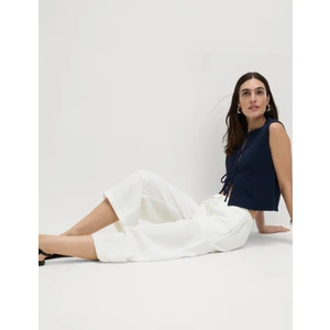 Marks & Spencer Lyocell Wide Leg Crop Pantolon