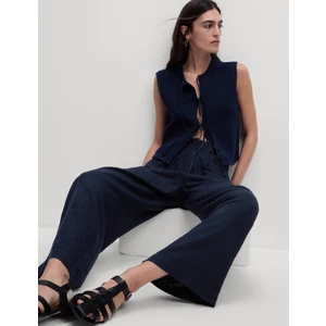 Marks & Spencer Keten Karışımlı Geniş Paça Pantolon