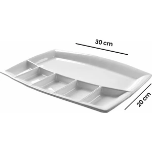 Colours in Kitchen 6 Bölmeli Kahvaltı Tabağı - Beyaz