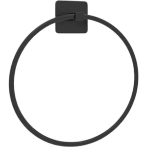 Yapışkanlı Banyo Mutfak Siyah Yuvarlak Havluluk Havlu Askısı