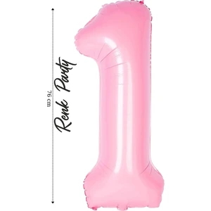 Folyo Balon 1 Rakamı Helyum Balon 76  cm  Pembe Renk - 1 Yaş Balonu - 1 Rakam Balon - 34 Inch