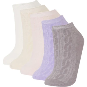 Kadın Rahat Lastikli 5'li Pamuklu Patik Çorap