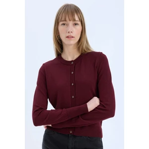 Regular Fit Bisiklet Yaka Düğmeli Triko Hırka E5032AX24WN