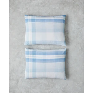 Modern Check Pamuklu 2'li Yastık Kılıfı 50 x 70  cm  Mavi
