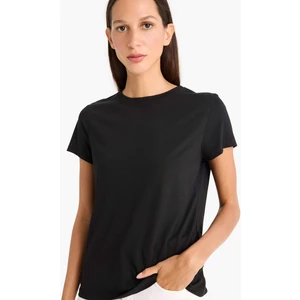 Regular Fit Bisiklet Yaka Basic Düz Kısa Kollu Tişört F4213AXNS