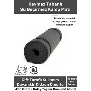 Premium Su Geçirmez Konforlu Taşıma Askılı Çift Taraflı Zemin Çadır Uyku Kamp Matı Yer Minderi 16MM
