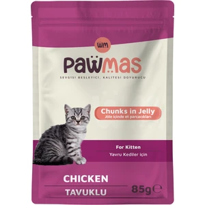 Pawmas Pouch Tavuklu Yavru Kedi Yaş Mama 85GR