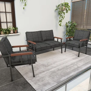 Modern Balkon, Bahçe, Cafe, Metal Kanepe Koltuk Takımı , Bahçe Mobilyası, 211 - Antrasit